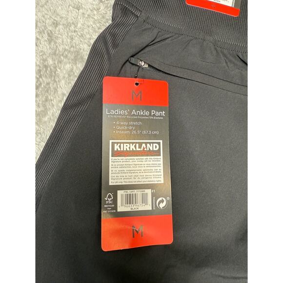 Kirkland Black Stretch Pull On Quick Dry Ankle Pants Womens Size M NWT - Picture 7 of 8